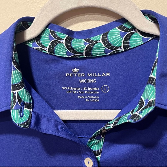 Peter Millar Whicking Blue Polo Golf Top - Picture 5 of 6